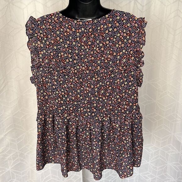Nordstrom Everleigh Floral Ruffle Blouse Size Large - Picture 6 of 11
